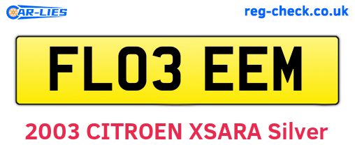 FL03EEM are the vehicle registration plates.