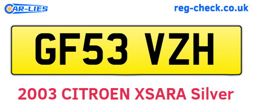 GF53VZH are the vehicle registration plates.