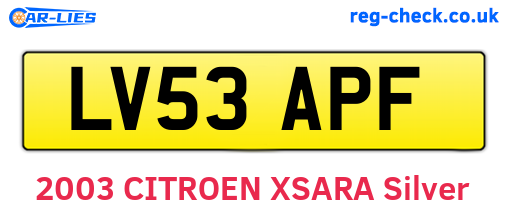 LV53APF are the vehicle registration plates.