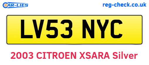 LV53NYC are the vehicle registration plates.