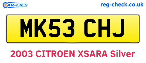 MK53CHJ are the vehicle registration plates.