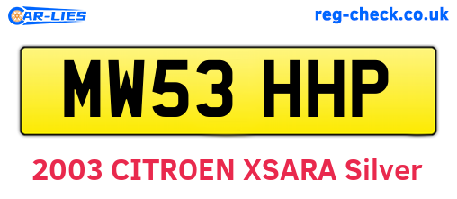 MW53HHP are the vehicle registration plates.