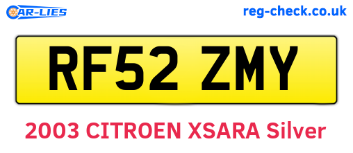 RF52ZMY are the vehicle registration plates.