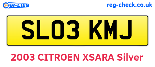 SL03KMJ are the vehicle registration plates.