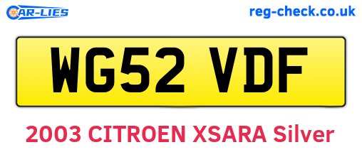 WG52VDF are the vehicle registration plates.