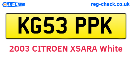 KG53PPK are the vehicle registration plates.