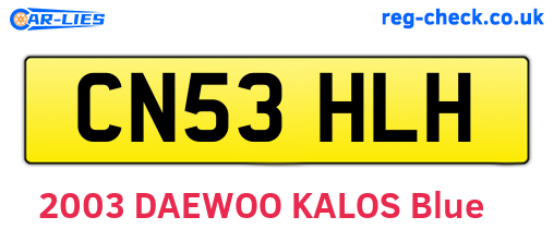 CN53HLH are the vehicle registration plates.