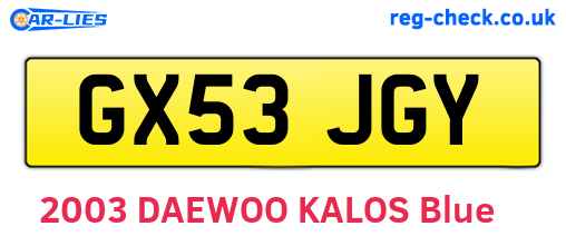 GX53JGY are the vehicle registration plates.