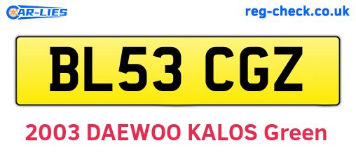 BL53CGZ are the vehicle registration plates.