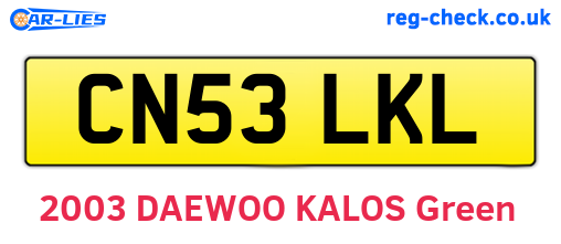 CN53LKL are the vehicle registration plates.