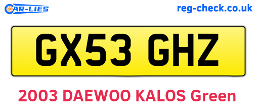 GX53GHZ are the vehicle registration plates.