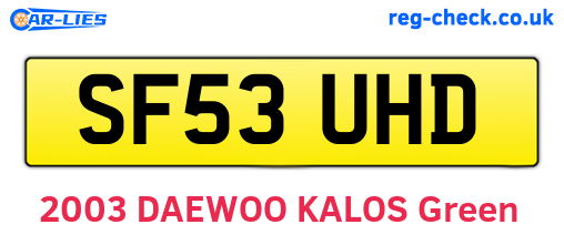 SF53UHD are the vehicle registration plates.