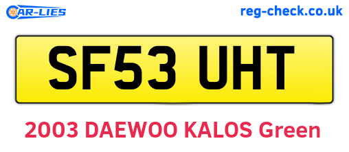 SF53UHT are the vehicle registration plates.
