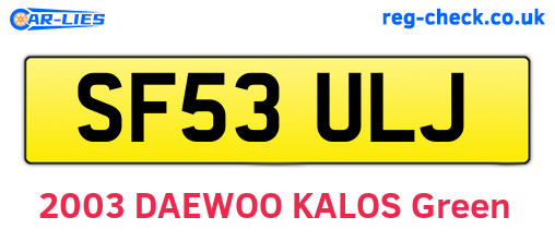 SF53ULJ are the vehicle registration plates.