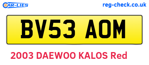 BV53AOM are the vehicle registration plates.