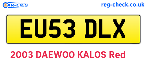 EU53DLX are the vehicle registration plates.