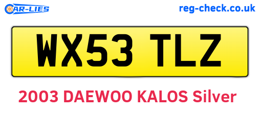 WX53TLZ are the vehicle registration plates.