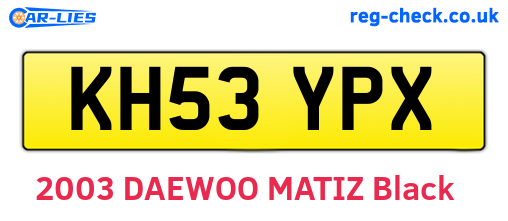 KH53YPX are the vehicle registration plates.