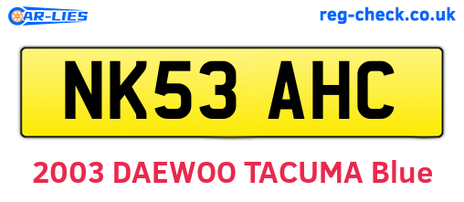 NK53AHC are the vehicle registration plates.