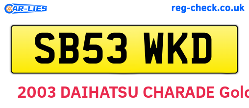 SB53WKD are the vehicle registration plates.