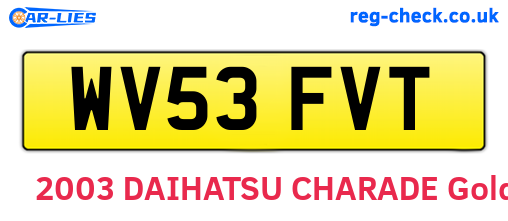 WV53FVT are the vehicle registration plates.