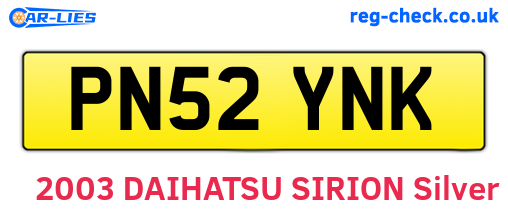 PN52YNK are the vehicle registration plates.