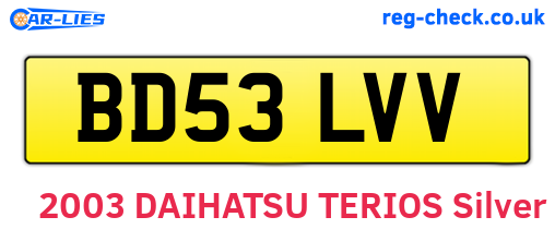 BD53LVV are the vehicle registration plates.