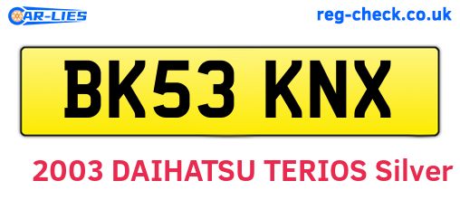 BK53KNX are the vehicle registration plates.