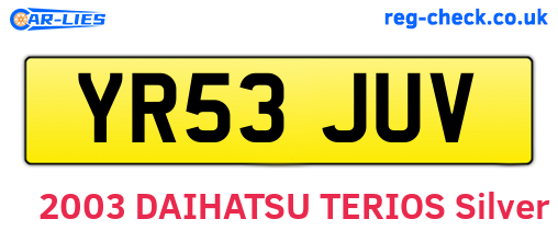 YR53JUV are the vehicle registration plates.