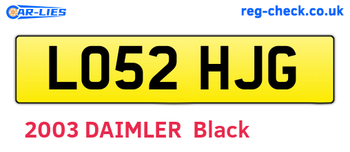 LO52HJG are the vehicle registration plates.
