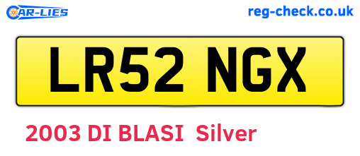 LR52NGX are the vehicle registration plates.