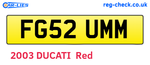 FG52UMM are the vehicle registration plates.