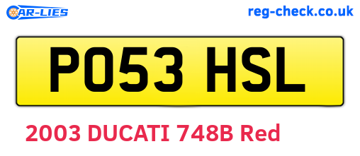 PO53HSL are the vehicle registration plates.