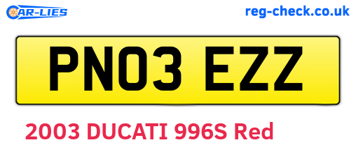 PN03EZZ are the vehicle registration plates.