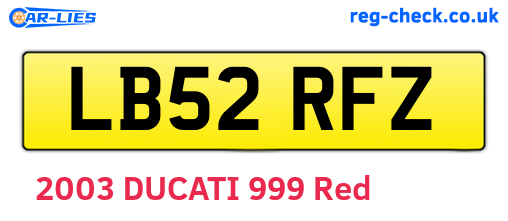 LB52RFZ are the vehicle registration plates.