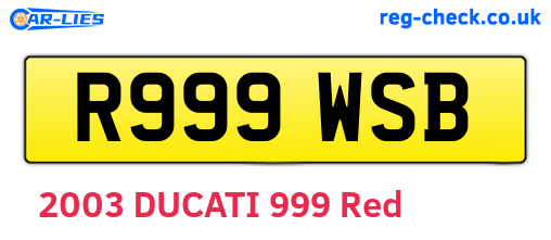 R999WSB are the vehicle registration plates.