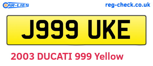 J999UKE are the vehicle registration plates.