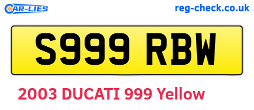 S999RBW are the vehicle registration plates.