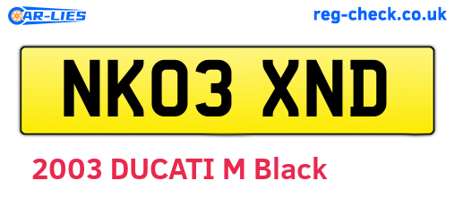 NK03XND are the vehicle registration plates.