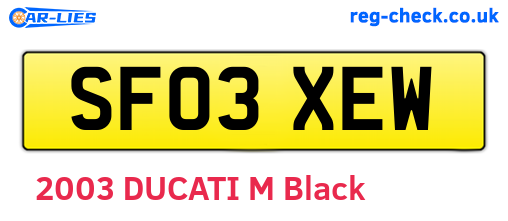 SF03XEW are the vehicle registration plates.