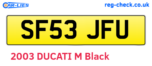SF53JFU are the vehicle registration plates.