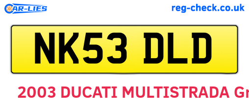 NK53DLD are the vehicle registration plates.