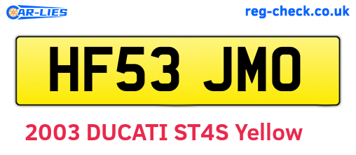 HF53JMO are the vehicle registration plates.