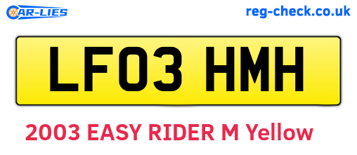 LF03HMH are the vehicle registration plates.
