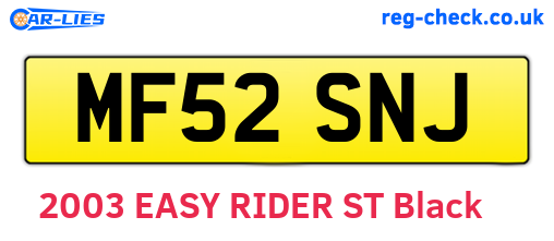 MF52SNJ are the vehicle registration plates.