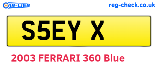 S5EYX are the vehicle registration plates.