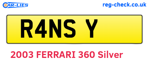 R4NSY are the vehicle registration plates.