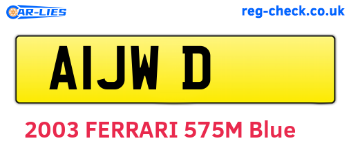 A1JWD are the vehicle registration plates.