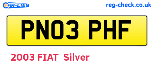 PN03PHF are the vehicle registration plates.