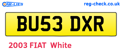 BU53DXR are the vehicle registration plates.